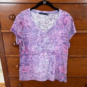 Women's Purple and Pink V-Neck Top